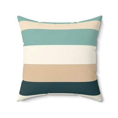 Teal Striped Contemporary Style Pillow