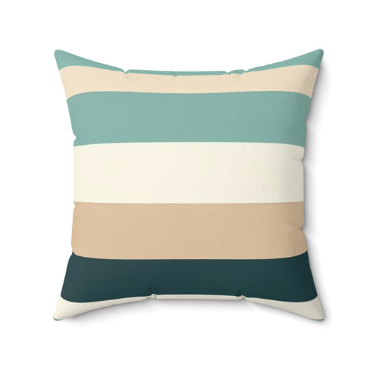 Teal Striped Contemporary Style Pillow