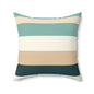 Teal Striped Contemporary Style Pillow
