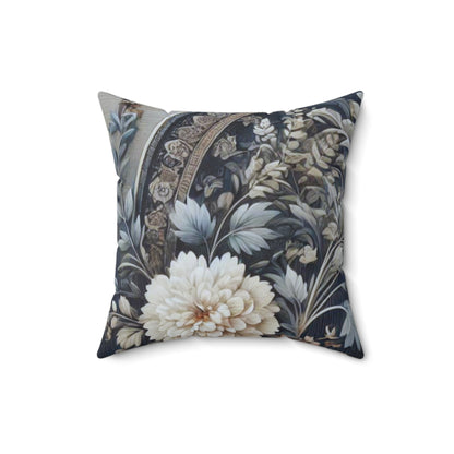 Elegant Blue/Gray Floral Decorative Pillow