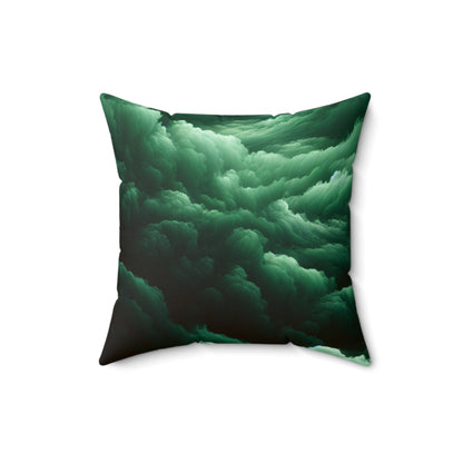Green Clouds Square Pillow