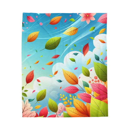 Cozy Plush Blanket - Vibrant Leaves