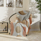 Velvety Microfiber Blanket - Soft Beige Floral Design