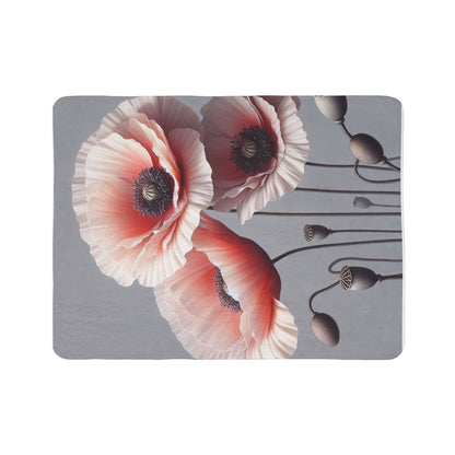 Poppy Flowers Sherpa Blanket