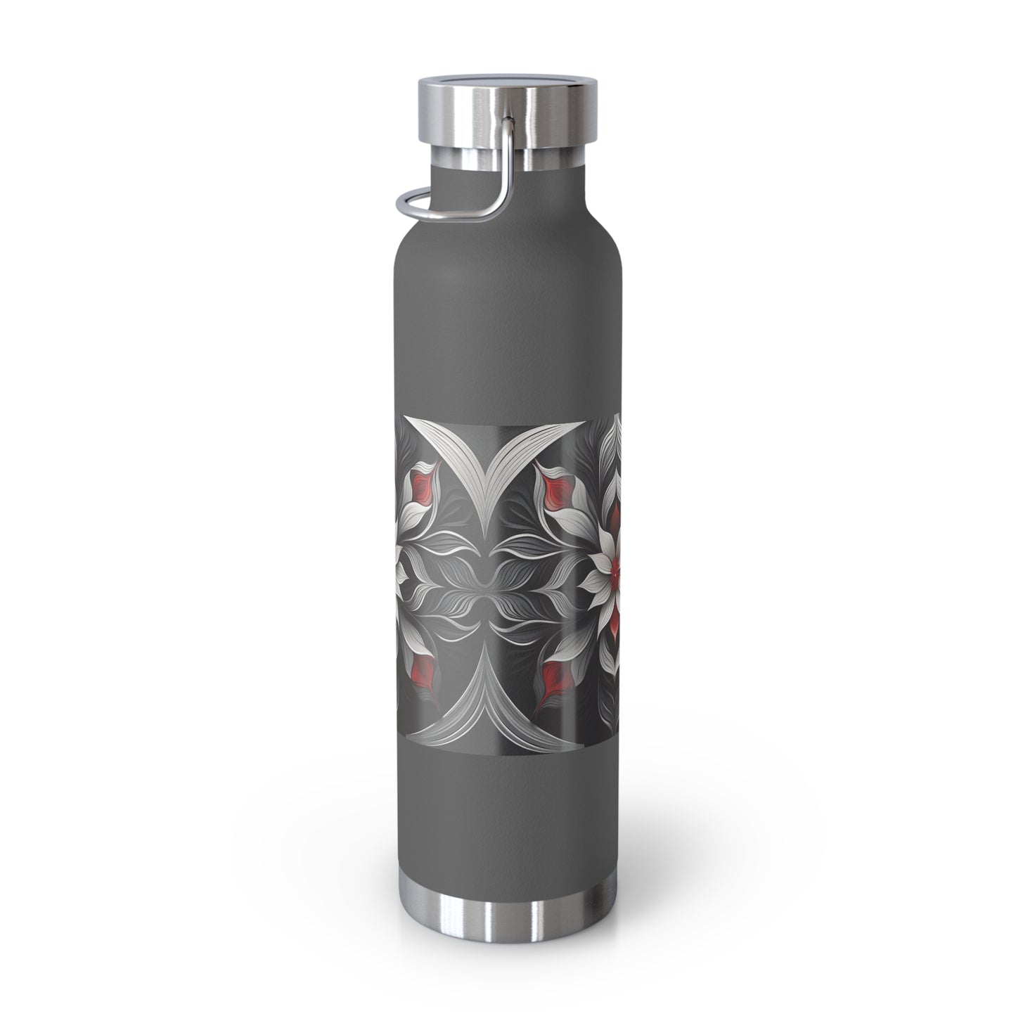 Stylish Floral Insulated Water Bottle - 22oz Copper Vacuum Flask