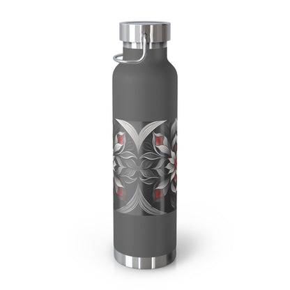 Stylish Floral Insulated Water Bottle - 22oz Copper Vacuum Flask