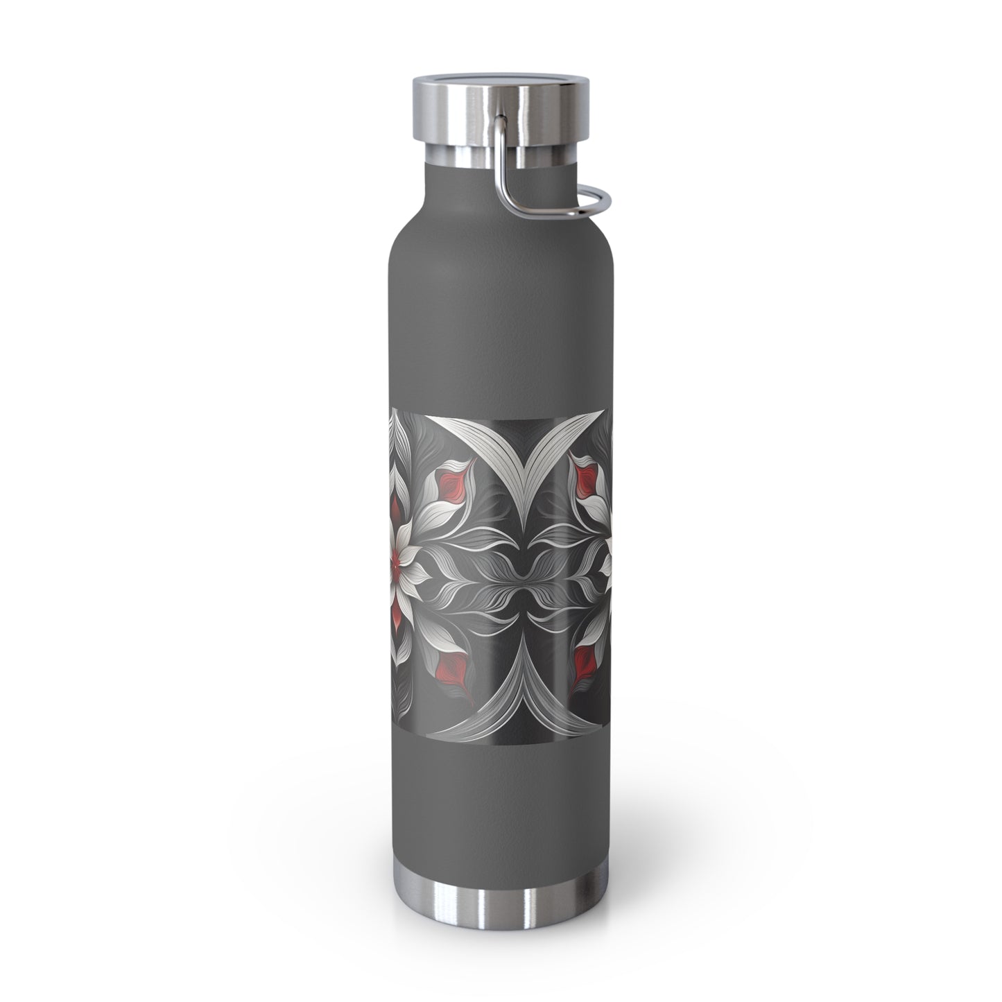Stylish Floral Insulated Water Bottle - 22oz Copper Vacuum Flask
