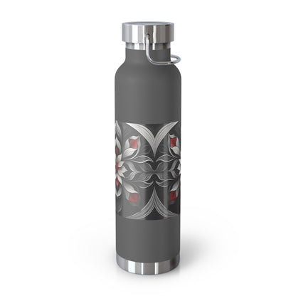 Stylish Floral Insulated Water Bottle - 22oz Copper Vacuum Flask