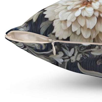 Elegant Blue/Gray Floral Decorative Pillow