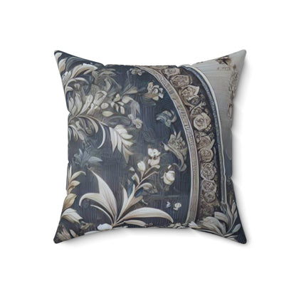 Elegant Blue/Gray Floral Decorative Pillow