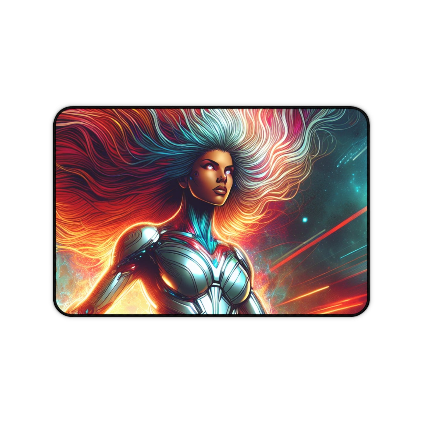 Desk Mat - Futuristic Superhero Digital Painting