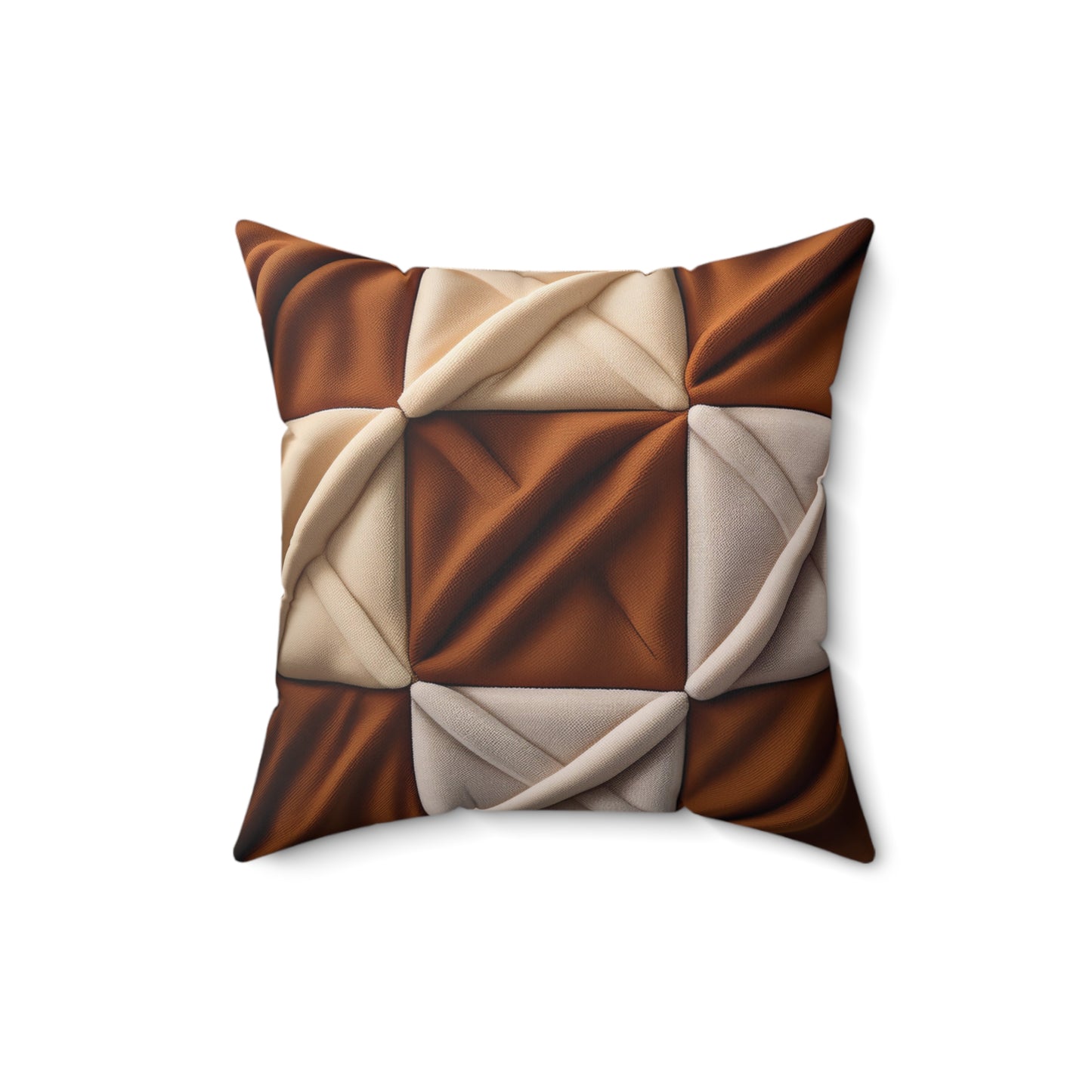 Brown Checkered Decorative Pillow