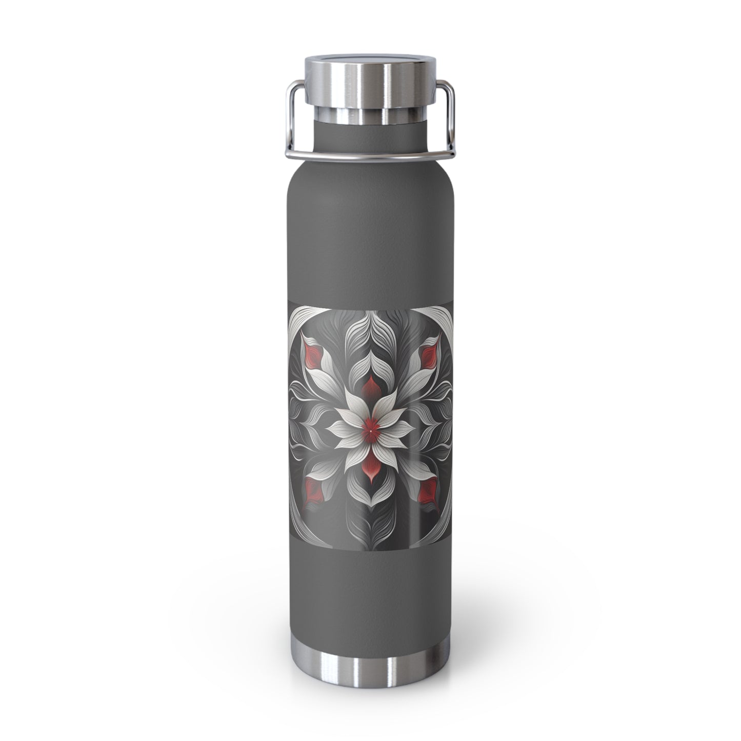 Stylish Floral Insulated Water Bottle - 22oz Copper Vacuum Flask