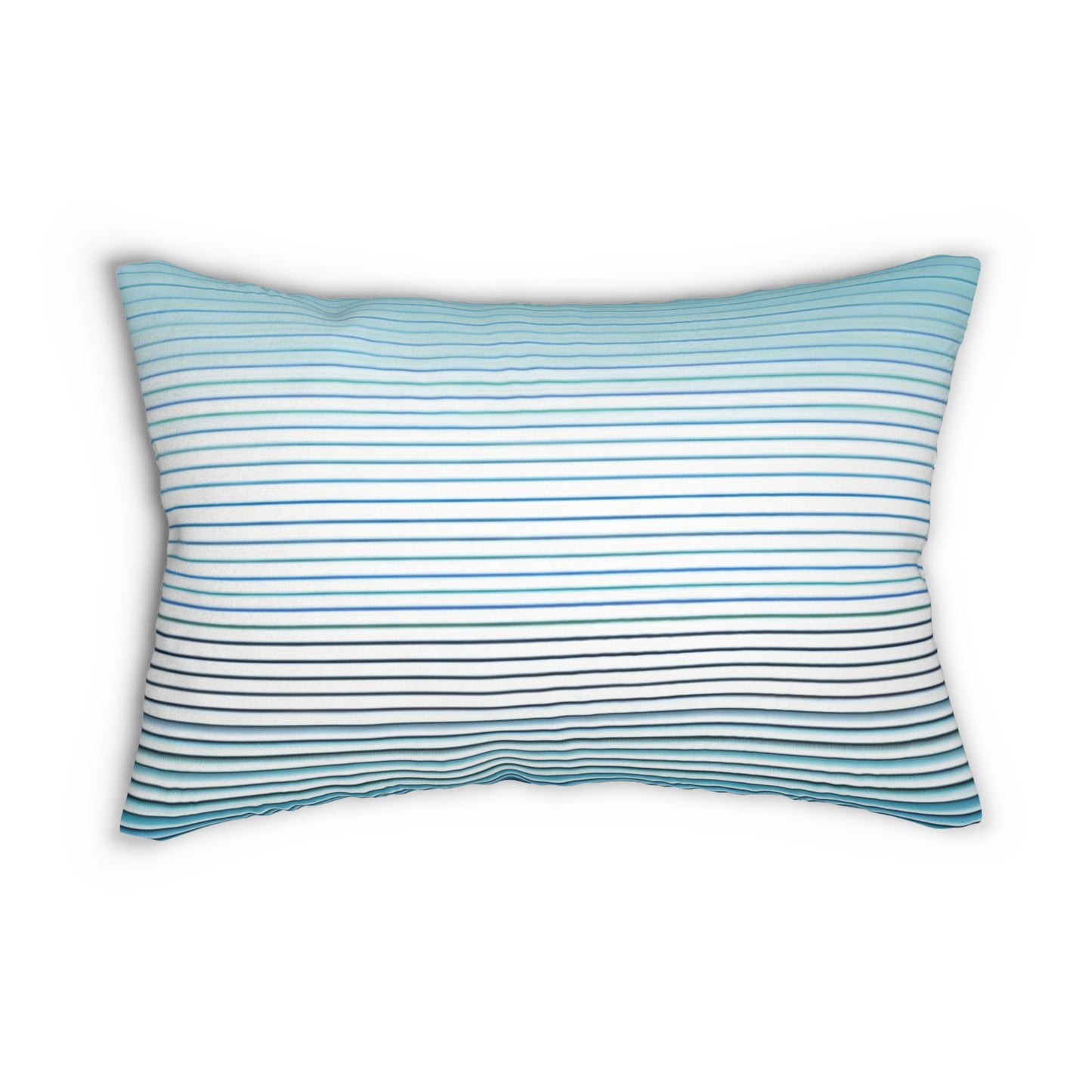 Modern Teal & White Striped Lumbar Pillow