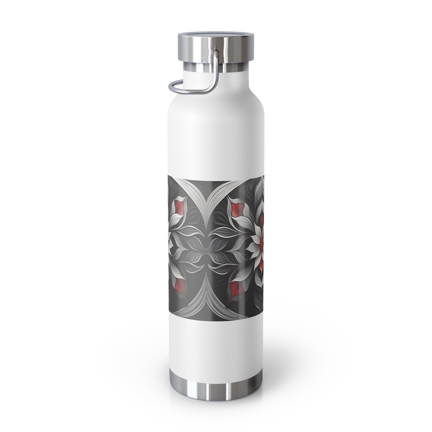 Stylish Floral Insulated Water Bottle - 22oz Copper Vacuum Flask