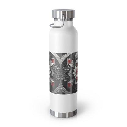 Stylish Floral Insulated Water Bottle - 22oz Copper Vacuum Flask
