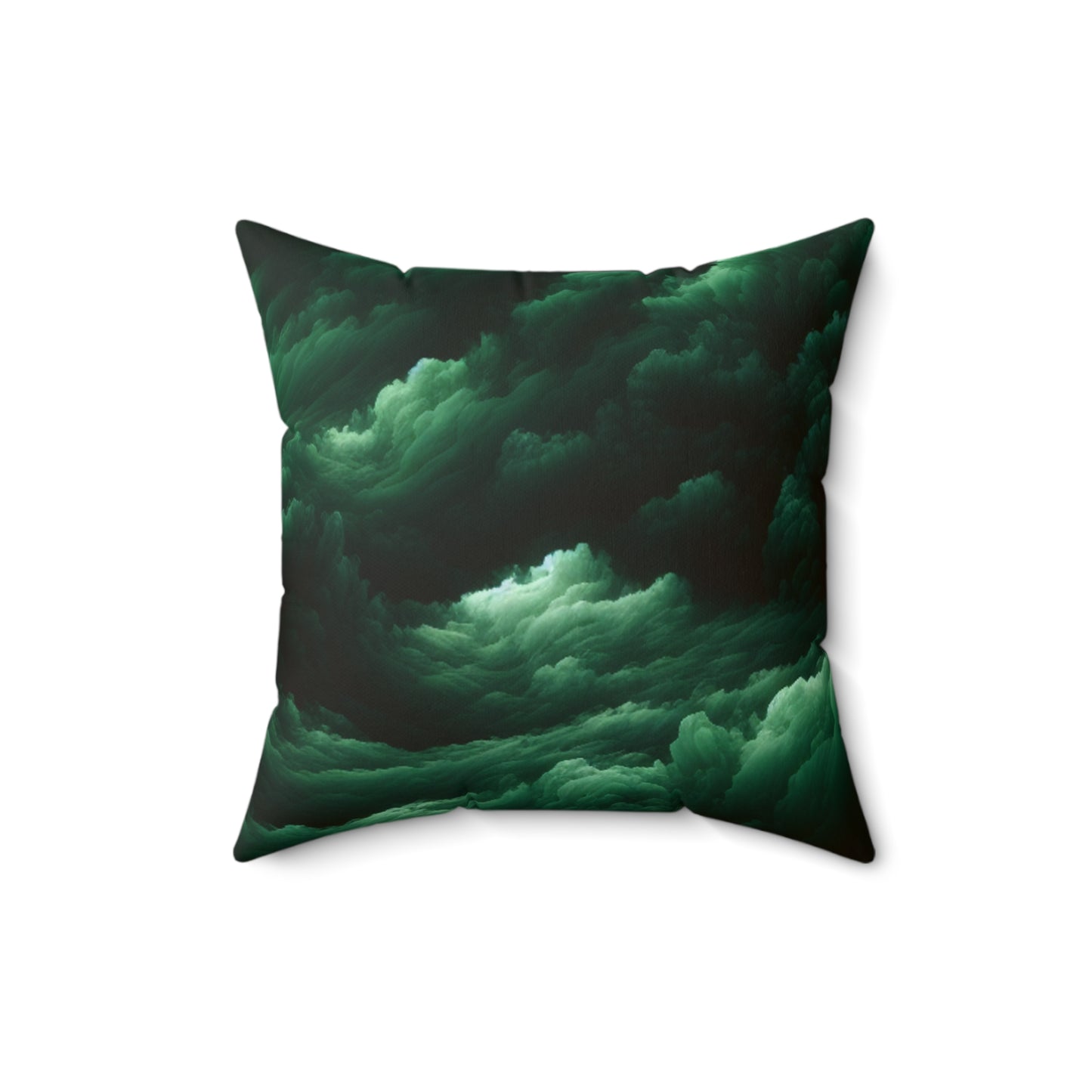 Green Clouds Square Pillow