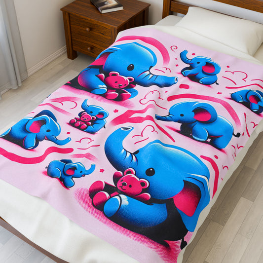 Baby Blanket - Elephants & Teddy Bears