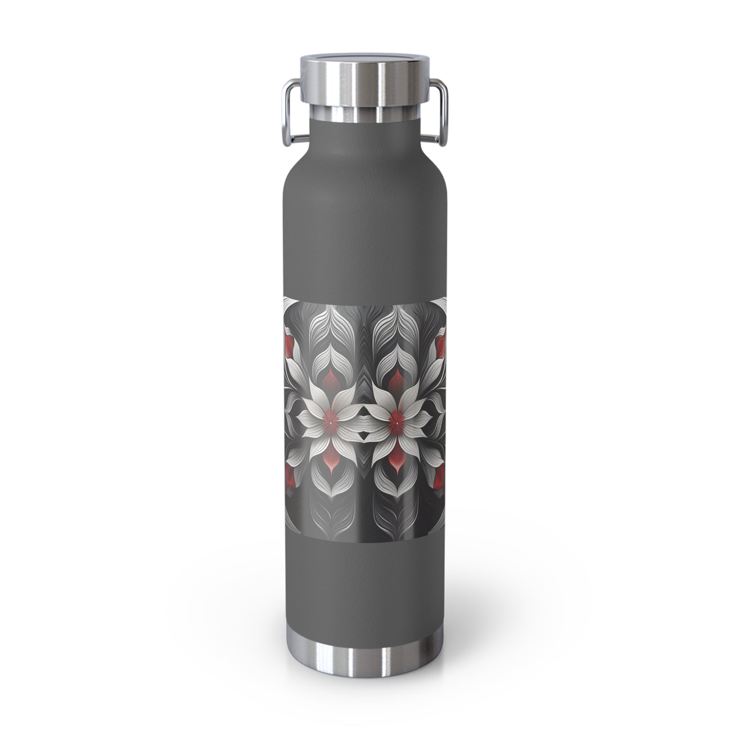 Stylish Floral Insulated Water Bottle - 22oz Copper Vacuum Flask