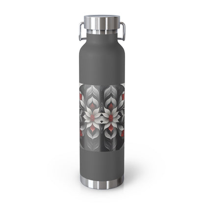 Stylish Floral Insulated Water Bottle - 22oz Copper Vacuum Flask