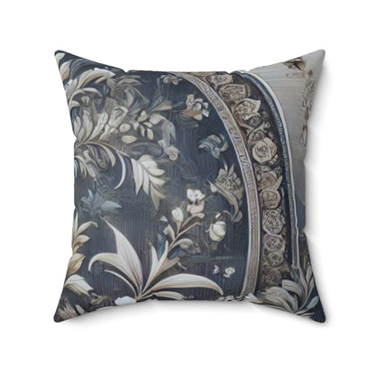 Elegant Blue/Gray Floral Decorative Pillow