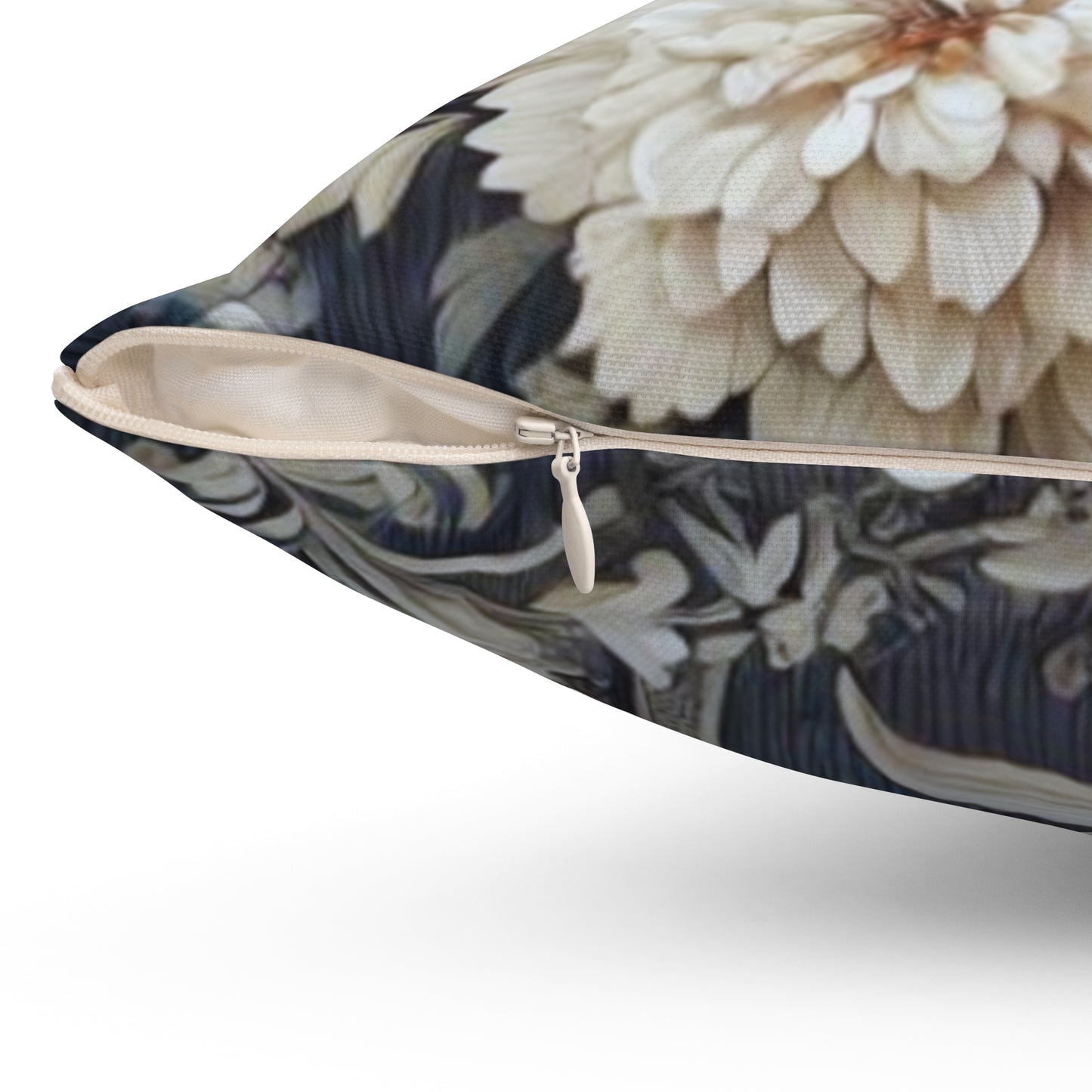 Elegant Blue/Gray Floral Decorative Pillow