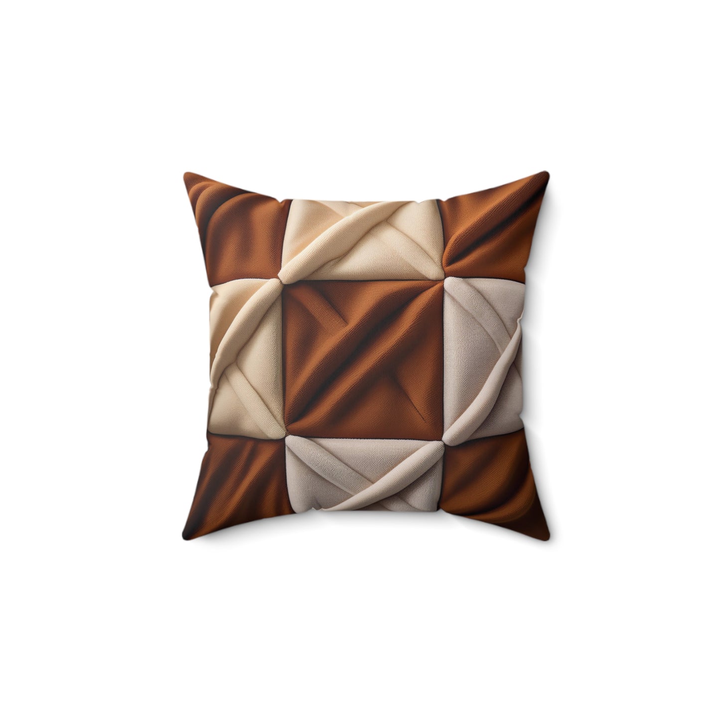 Brown Checkered Decorative Pillow