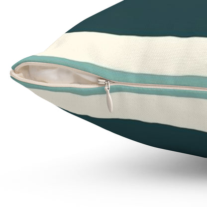 Teal Striped Contemporary Style Pillow