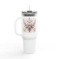 Travel Mug - Lilac Floral Design, 40oz Insulated Cup