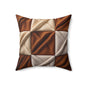 Brown Checkered Decorative Pillow