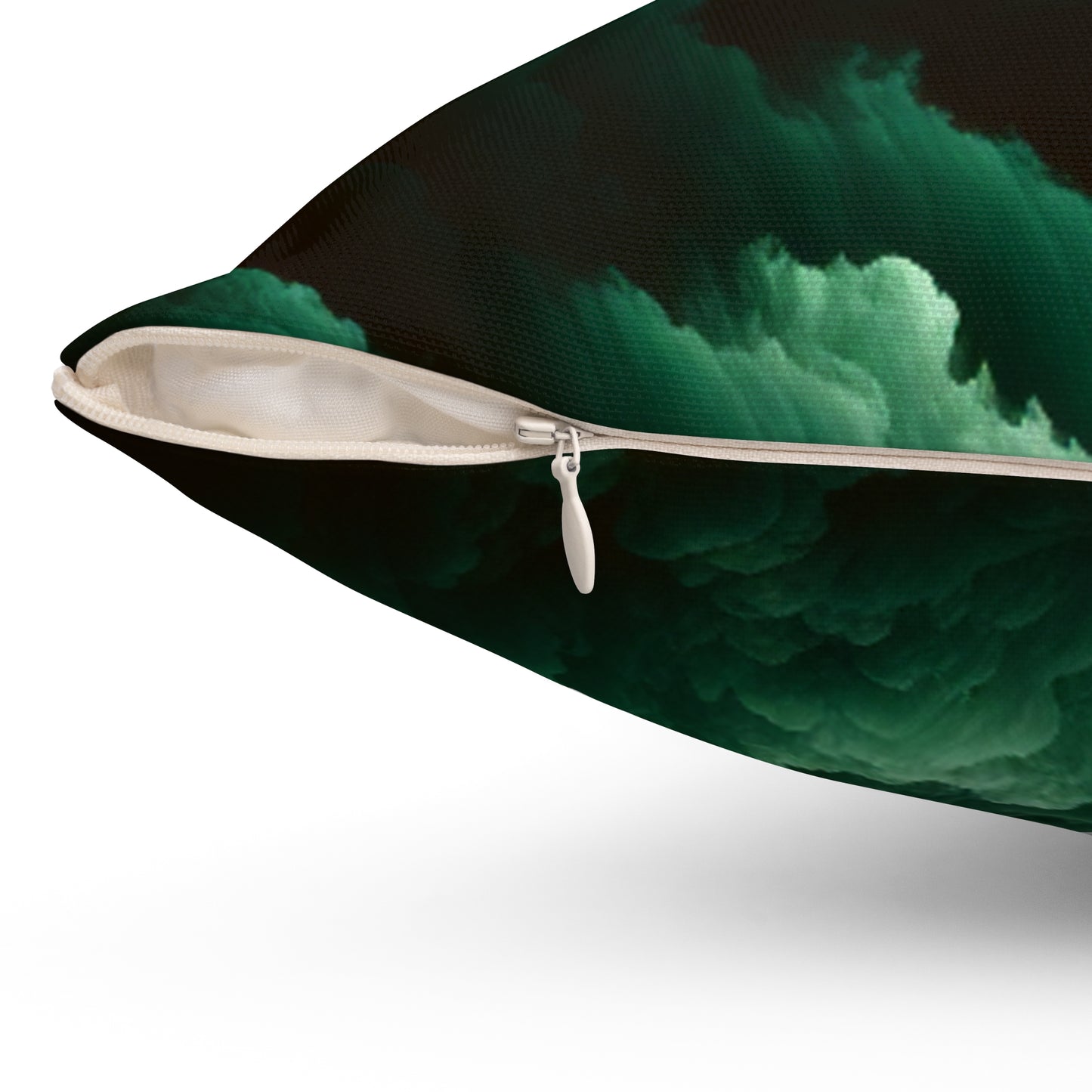 Green Clouds Square Pillow