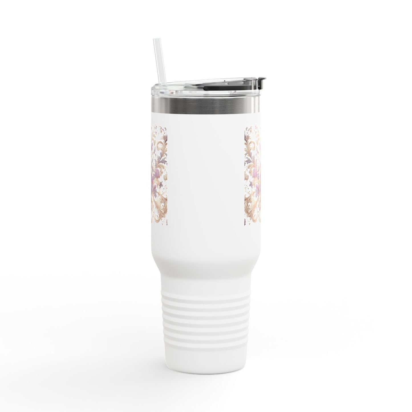 Travel Mug - Lilac Floral Design, 40oz Insulated Cup