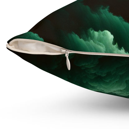 Green Clouds Square Pillow