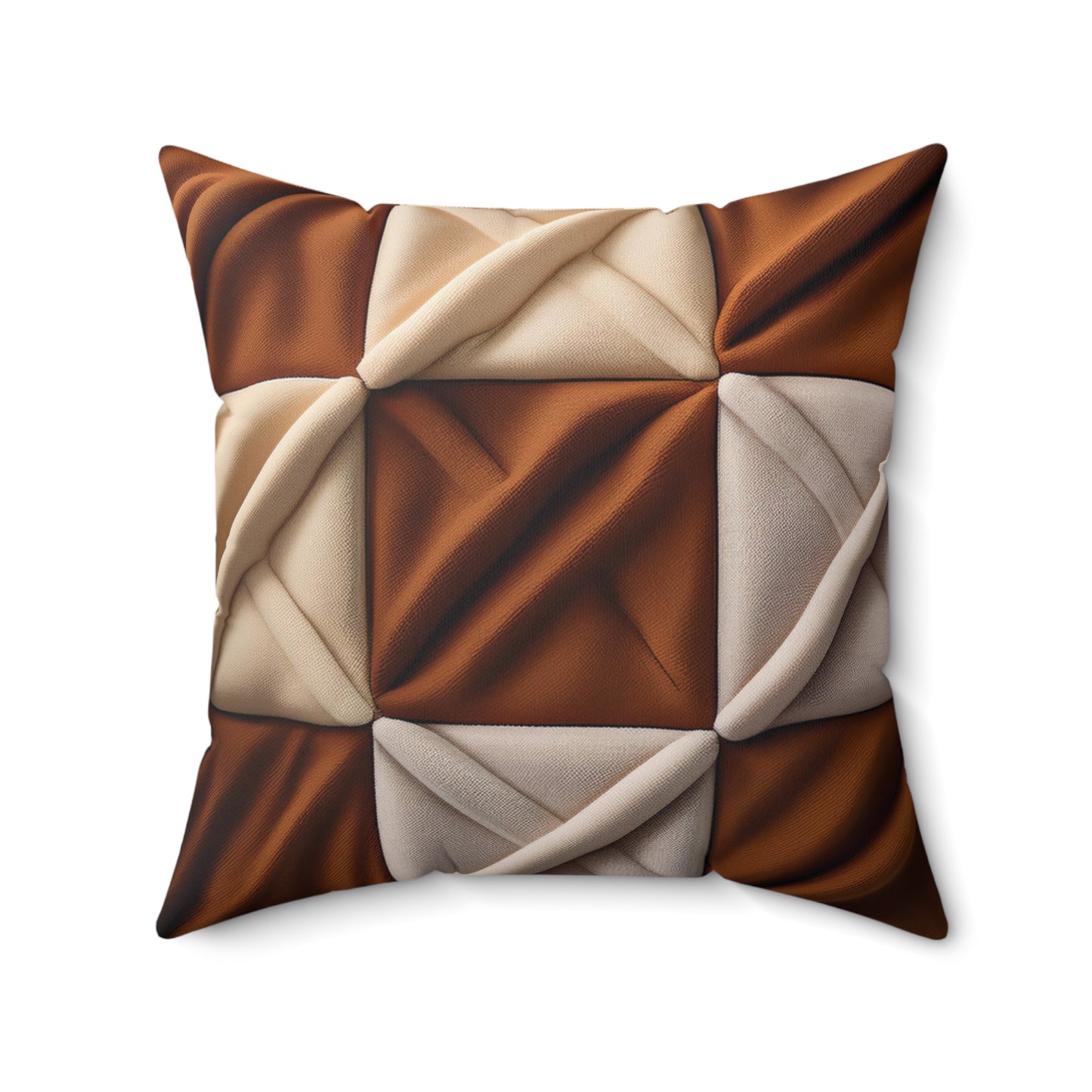 Brown Checkered Decorative Pillow