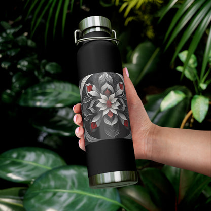 Stylish Floral Insulated Water Bottle - 22oz Copper Vacuum Flask