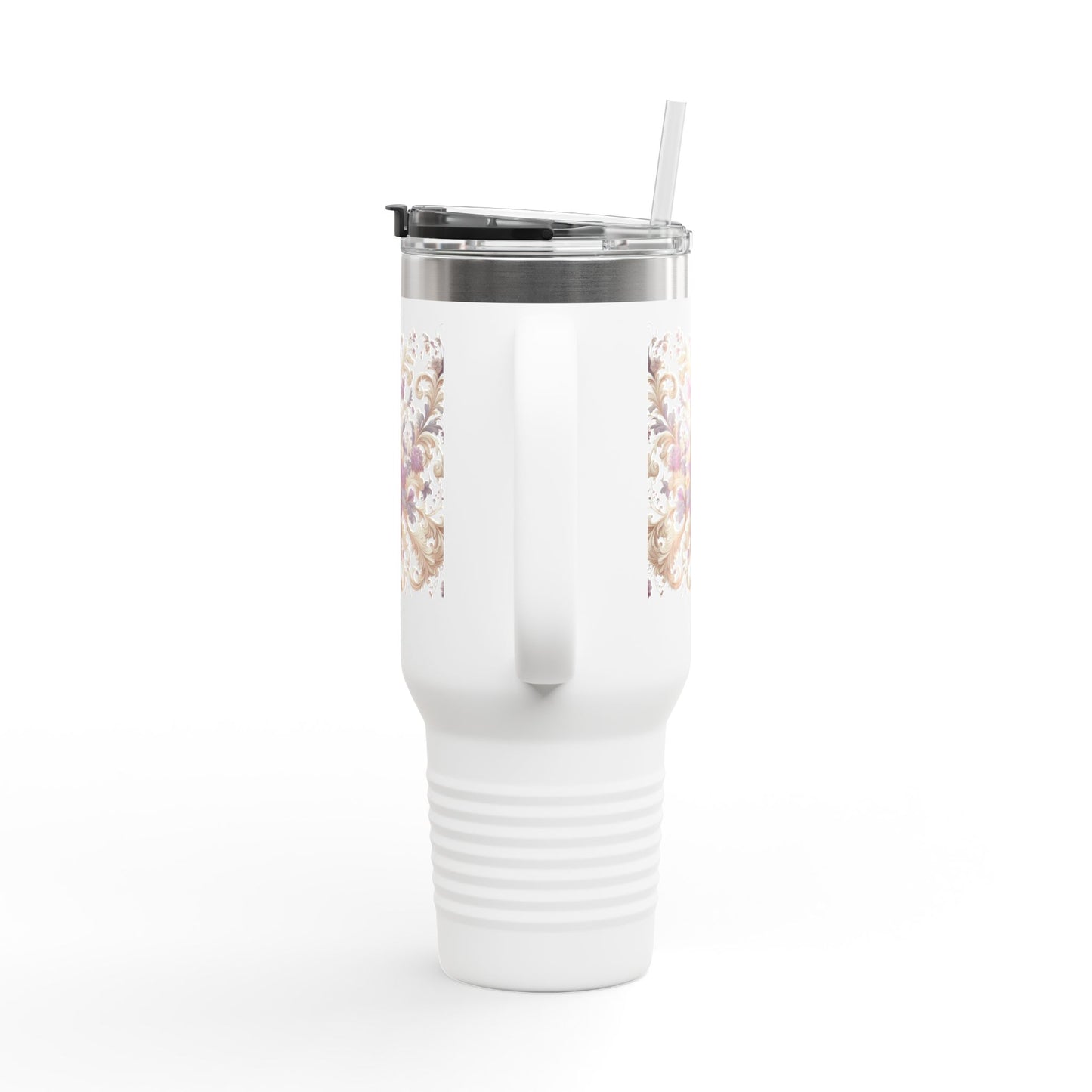 Travel Mug - Lilac Floral Design, 40oz Insulated Cup