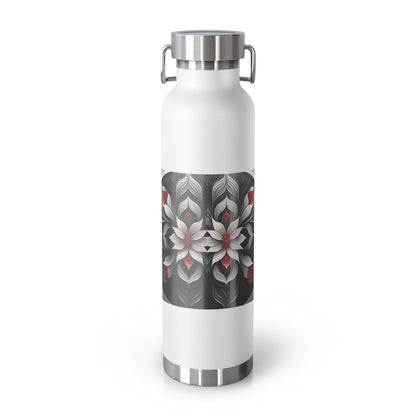 Stylish Floral Insulated Water Bottle - 22oz Copper Vacuum Flask