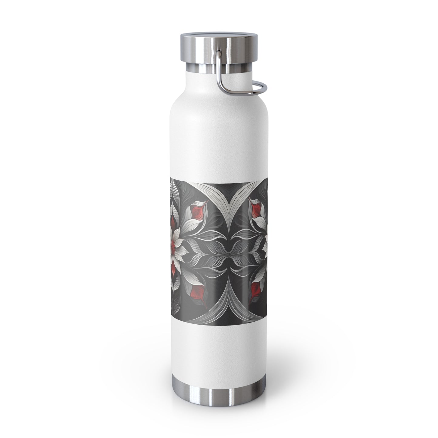 Stylish Floral Insulated Water Bottle - 22oz Copper Vacuum Flask
