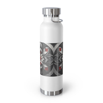 Stylish Floral Insulated Water Bottle - 22oz Copper Vacuum Flask