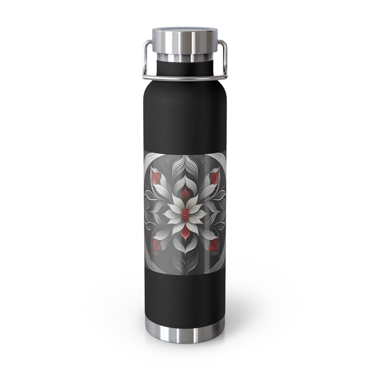 Stylish Floral Insulated Water Bottle - 22oz Copper Vacuum Flask