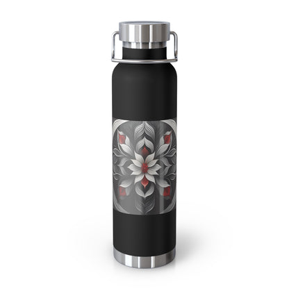 Stylish Floral Insulated Water Bottle - 22oz Copper Vacuum Flask
