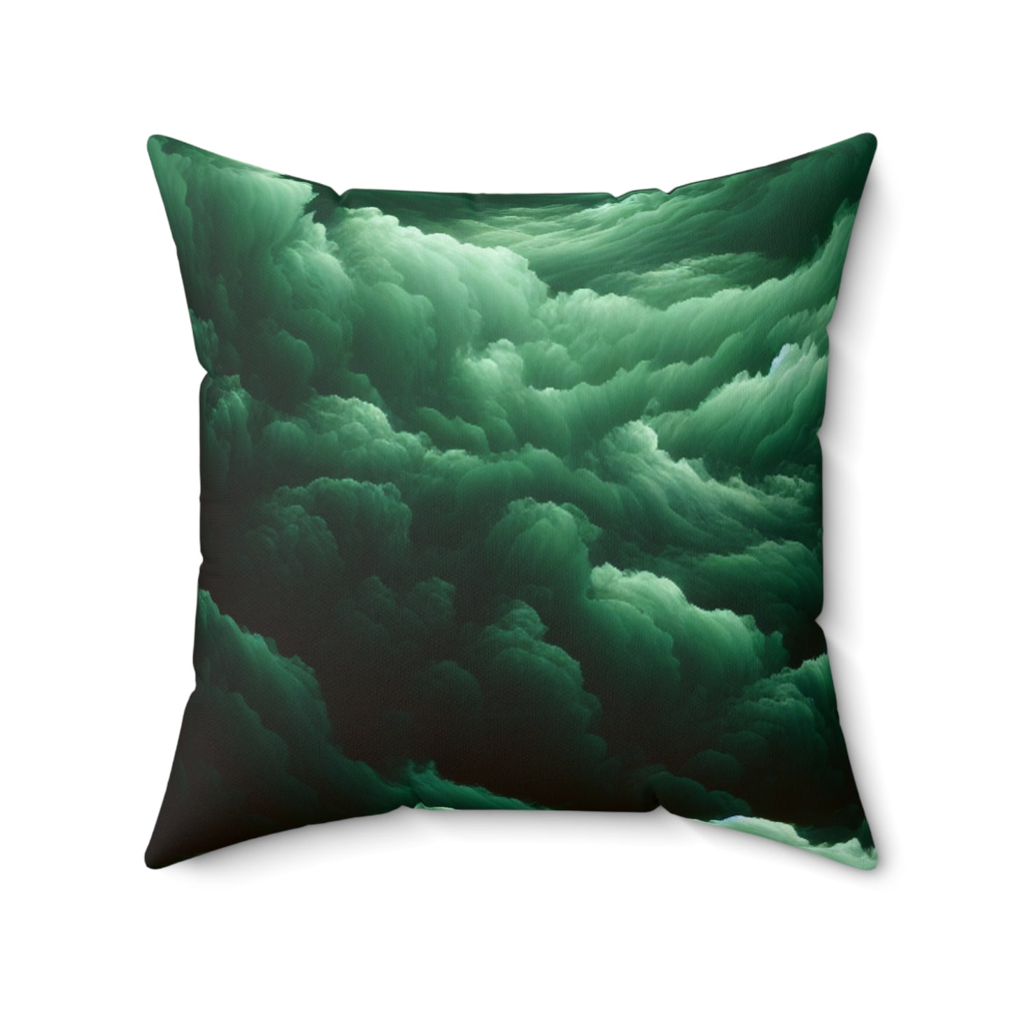 Green Clouds Square Pillow