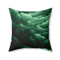 Green Clouds Square Pillow
