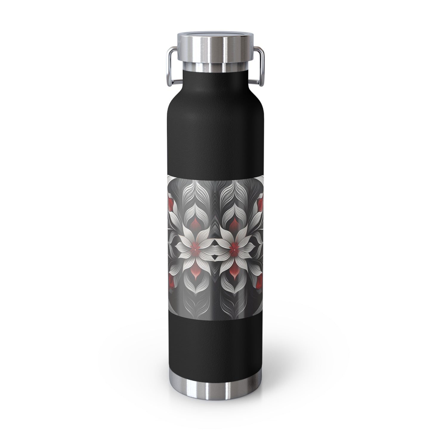 Stylish Floral Insulated Water Bottle - 22oz Copper Vacuum Flask