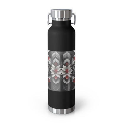 Stylish Floral Insulated Water Bottle - 22oz Copper Vacuum Flask
