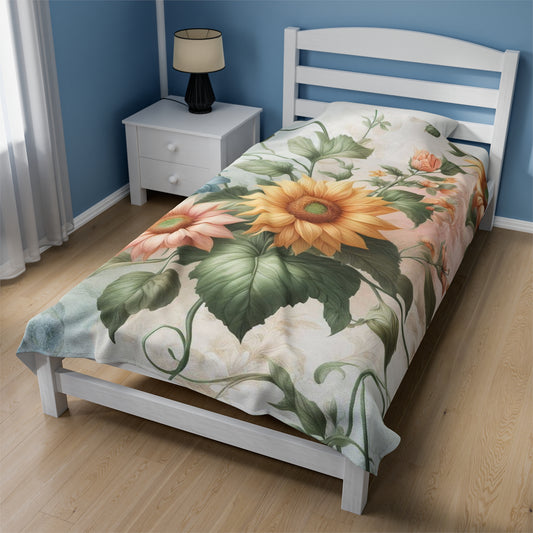 Floral Bliss Plush Throw Blanket