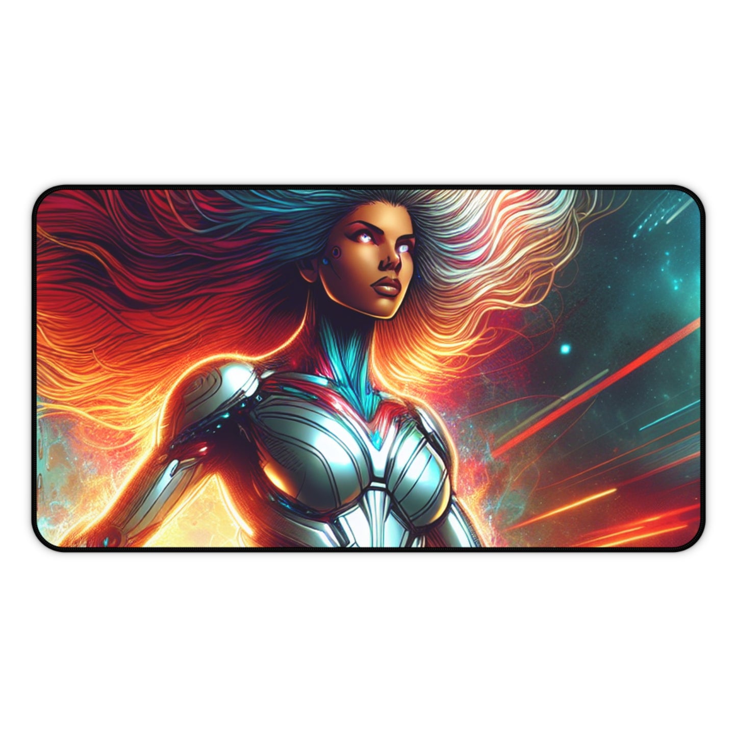 Desk Mat - Futuristic Superhero Digital Painting