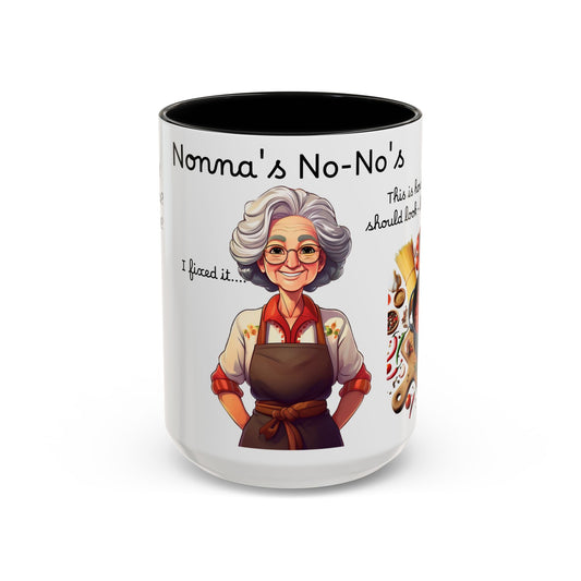 Nonna's No-No's Accent Coffee Mug - 15oz | Perfect for Home Chefs & Food Lovers