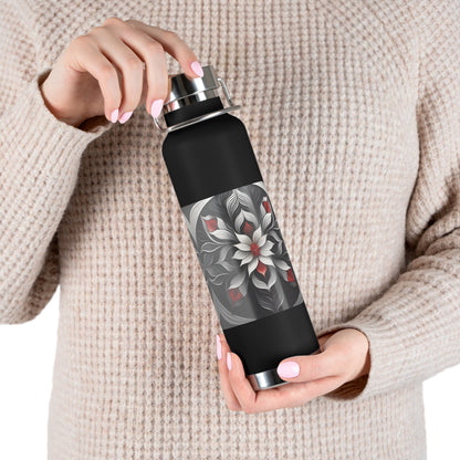 Stylish Floral Insulated Water Bottle - 22oz Copper Vacuum Flask