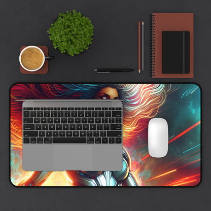 Desk Mat - Futuristic Superhero Digital Painting